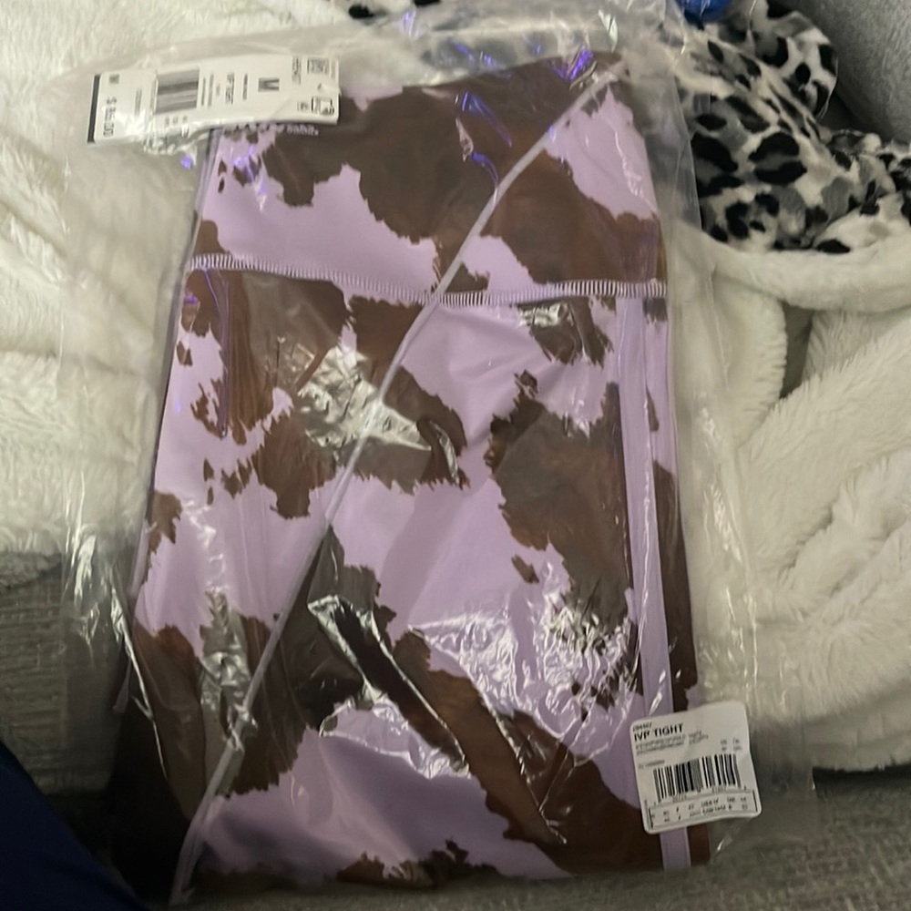 COPY - ADIDAS X IVY PARK COW-PRINT TIGHTS (AOP COW HIDE/PURPLE GLOW)